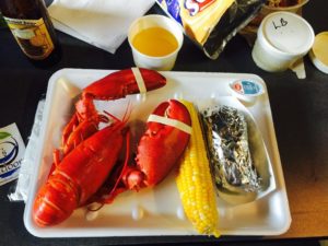 cooked lobster dinner at meadowbrook